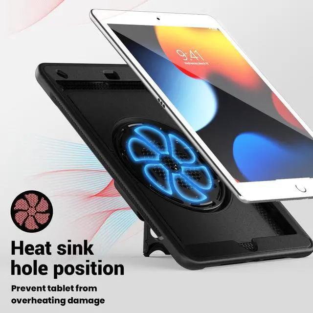 Alt view image 6 of 7 - BONAEVER Case for iPad 10.2 inch 2021 2020 2019 9th 8th 7th Generation iPad Air 3 10.5 Pro 10.5 inch with Screen Protector, Foldable Stand, Pencil Holder, Shockproof Rugged Protective Cover