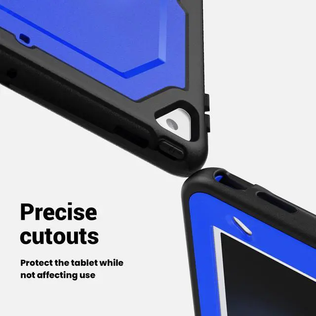 Alt view image 6 of 7 - BONAEVER Case for iPad 10.2 inch 2021 2020 2019 9th 8th 7th Generation iPad Air 3 10.5 Pro 10.5 inch with Screen Protector, Foldable Stand, Pencil Holder, Shockproof Rugged Protective Cover Blue