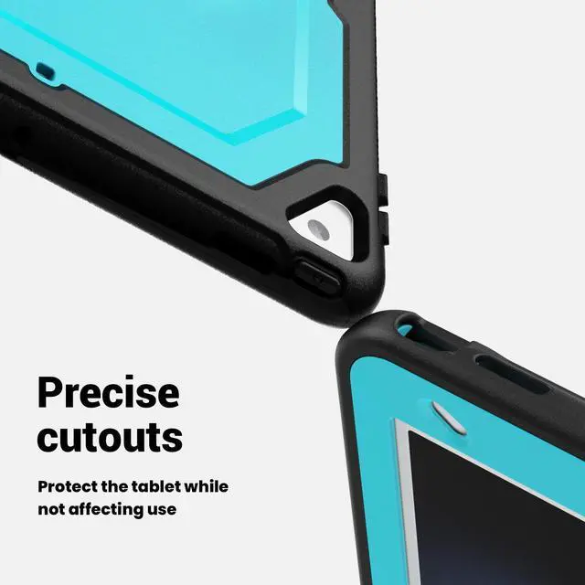 Alt view image 3 of 7 - BONAEVER Case for iPad 10.2 inch 2021 2020 2019 9th 8th 7th Generation iPad Air 3 10.5 Pro 10.5 inch with Screen Protector, Foldable Stand, Pencil Holder, Shockproof Rugged Protective Cover Light Blue
