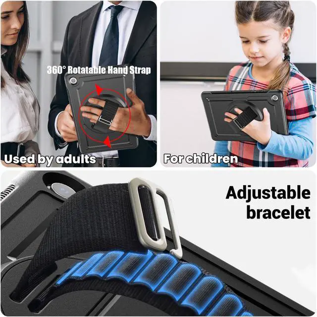 Alt view image 5 of 7 - BONAEVER Case for Samsung Galaxy Tab A9 Plus 11 inch 2023 SM-X210/X216/X218 Shockproof Protective Cover with Screen Protector Kickstand Hand/Shoulder Strap Pen Holder