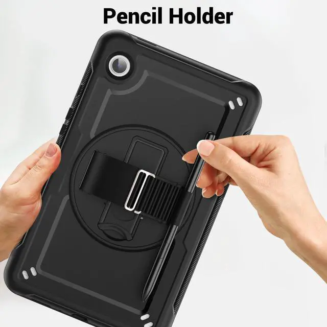 Alt view image 7 of 7 - BONAEVER Case for Samsung Galaxy Tab A9 8.7 Inch 2023 Model SM-X110/X115/X117 Shockproof Protective Cover with Screen Protector Kickstand Hand/Shoulder Strap Pen Holder