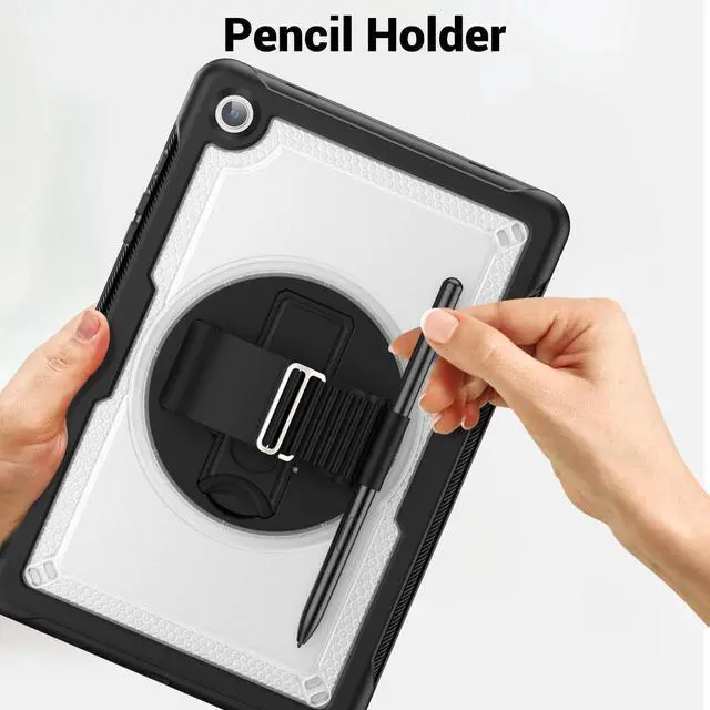 Alt view image 7 of 7 - BONAEVER Case for Samsung Galaxy Tab A9 Plus 11 inch 2023 SM-X210/X216/X218 Shockproof Protective Cover with Screen Protector Kickstand Hand/Shoulder Strap Pen Holder Clear