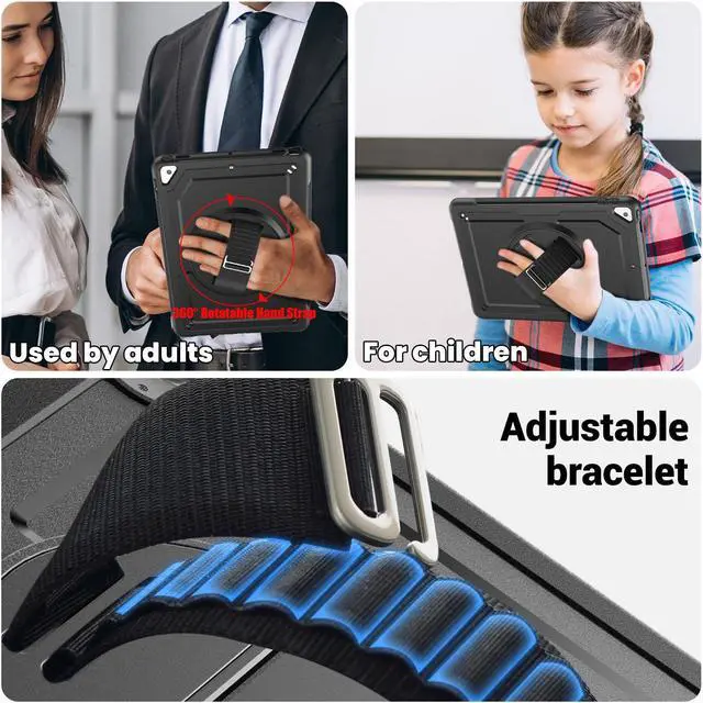 Alt view image 5 of 7 - BONAEVER Case for iPad 10.2 inch 2021 2020 2019 9th 8th 7th Generation iPad Air 3 10.5 Pro 10.5 inch with Screen Protector, Foldable Stand, Pencil Holder, Shockproof Rugged Protective Cover