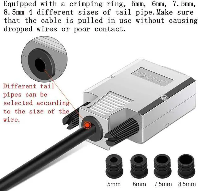 Alt view image 4 of 6 - 2PCS DB9 Breakout Connector, Solderfree Metal Shell RS232 D-SUB Serial to 9-Pin Port Terminal Male Adapter Connector Breakout Board with Case