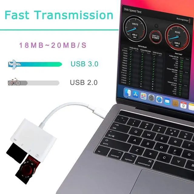 Alt view image 3 of 6 - USB-C SD Card Reader, 4 in 1 USB OTG Adapter Compatible SD/TF Card with Charging Port Memory Card Reader for Camera, Phone with USB-C Port, Notebook and More USB C Devices