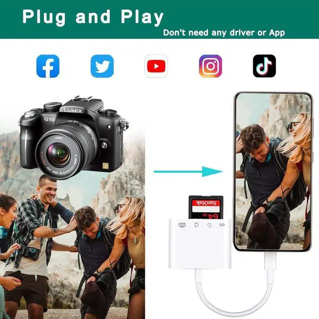 Alt view image 4 of 6 - USB-C SD Card Reader, 4 in 1 USB OTG Adapter Compatible SD/TF Card with Charging Port Memory Card Reader for Camera, Phone with USB-C Port, Notebook and More USB C Devices