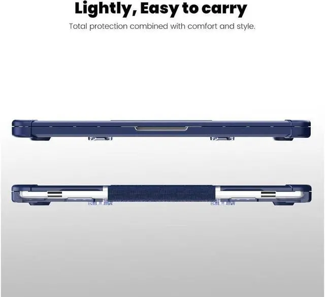 Alt view image 7 of 7 - BONAEVER Case for MacBook Air 13 inch 2022 2021 2020 2019 2018 A2337 M1 A2179 A1932, Laptop Hard Cover with Kickstand, Keyboard Skin, Screen Protector, Camera Cover, USB C Adapter Blue