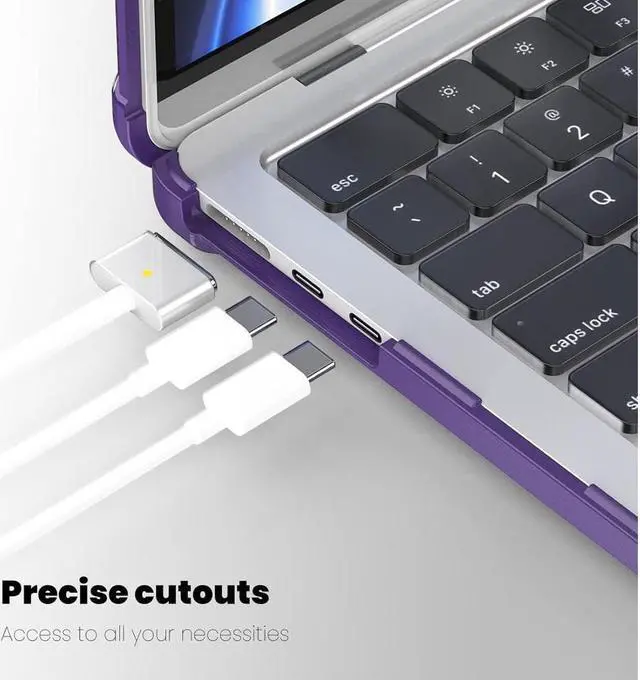 Alt view image 5 of 7 - BONAEVER Case for MacBook Air 13 inch 2022 2021 2020 2019 2018 A2337 M1 A2179 A1932, Laptop Hard Cover with Kickstand, Keyboard Skin, Screen Protector, Camera Cover, USB C Adapter Purple