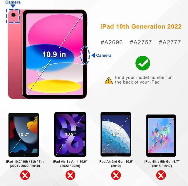 Alt view image 2 of 7 - BONAEVER Case For iPad (A16) 11th Generation 11 Inch 2025, iPad 10th Generation 10.9 inch 2022, Smart Magnetic Auto Sleep Shockproof Cover with Absorbing Multi-Angles Stand, Pen Holder, Card Slot