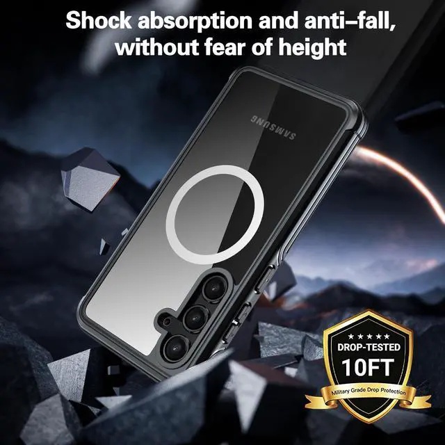 Alt view image 2 of 7 - BONAEVER for Galaxy S24 Case, Compatible with Magsafe [Built-in Screen Protector] Full Body Shockproof Cover Magnetic Back Phone Case for Samsung Galaxy S24 5G 6.2 inch