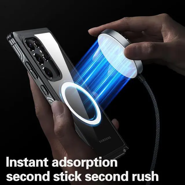 Alt view image 2 of 7 - BONAEVER for Galaxy S24 Ultra Case, Compatible with Magsafe [Built-in Screen Protector] Full Body Shockproof Cover Magnetic Back Phone Case for Samsung Galaxy S24 Ultra 6.8 inch