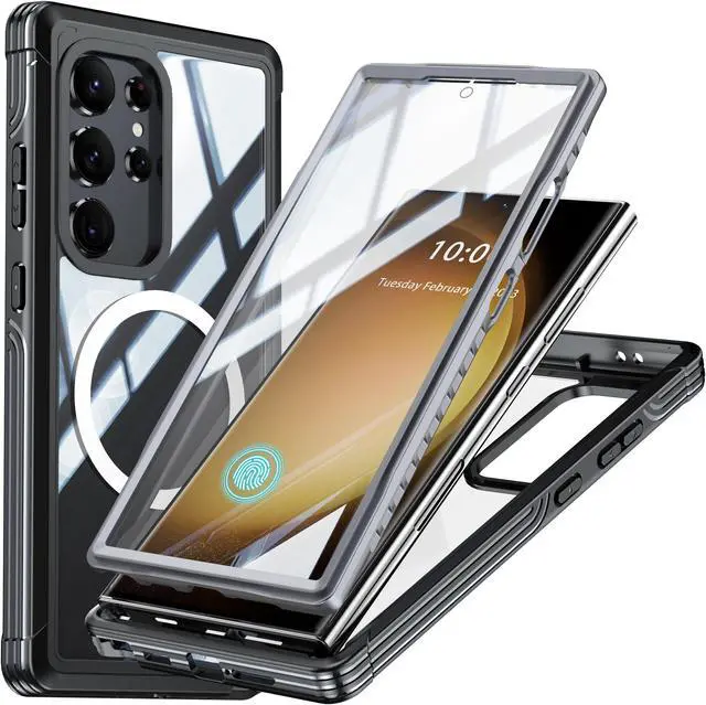 Main image of BONAEVER for Galaxy S24 Ultra Case, Compatible with Magsafe [Built-in Screen Protector] Full Body Shockproof Cover Magnetic Back Phone Case for Samsung Galaxy S24 Ultra 6.8 inch