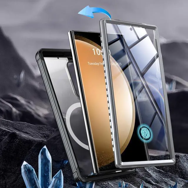 Alt view image 4 of 7 - BONAEVER for Galaxy S24 Ultra Case, Compatible with Magsafe [Built-in Screen Protector] Full Body Shockproof Cover Magnetic Back Phone Case for Samsung Galaxy S24 Ultra 6.8 inch