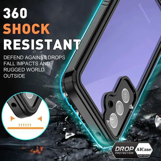 Alt view image 2 of 7 - BONAEVER For Samsung Galaxy A55 5G Case Waterproof with Built-in Screen Protector [IP68 Underwater] Anti-Scratched Rugged Cover [360° Shockproof] Case for Samsung Galaxy A55 5G 6.5 inch