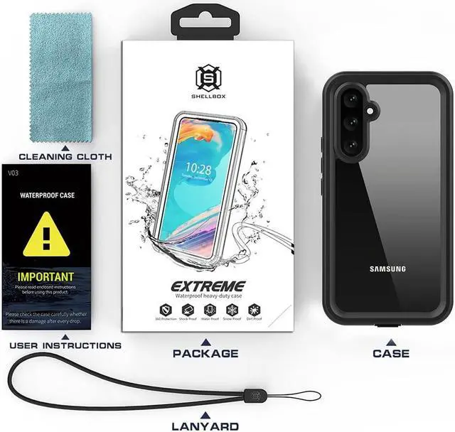 Alt view image 7 of 7 - BONAEVER For Samsung Galaxy A55 5G Case Waterproof with Built-in Screen Protector [IP68 Underwater] Anti-Scratched Rugged Cover [360° Shockproof] Case for Samsung Galaxy A55 5G 6.5 inch