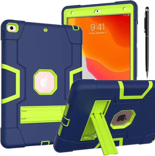 Main image of Bonaever Case for iPad 10.2 Inch 2021 2020 2019 9th/8th/7th Generation with Kickstand, Heavy Duty Shockproof Protective Cover with Stylus Pen Navy
