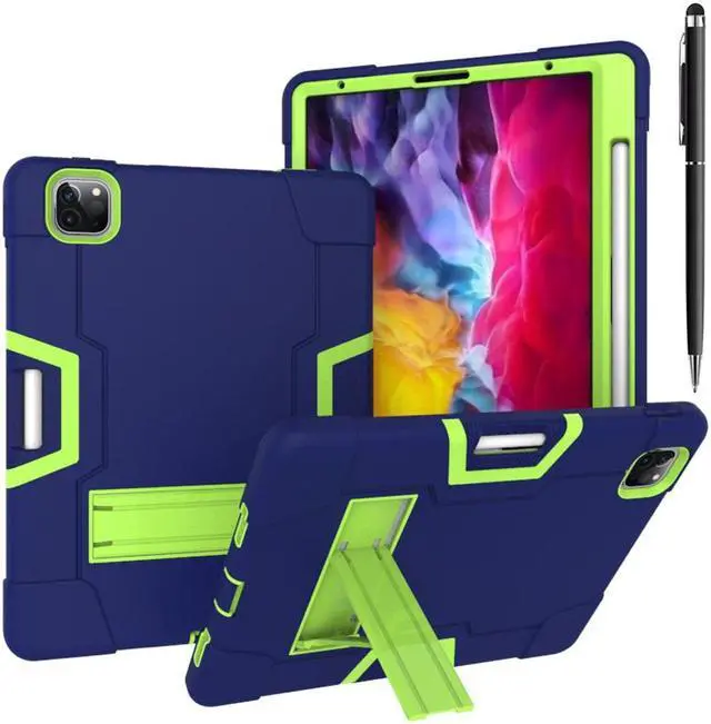 Main image of Bonaever Case for iPad Pro 12.9 inch 2022 2021 2020 2018 with Kickstand, Heavy Duty Shockproof Protective Cover with , Pencil Holder, Stylus Pen Blue
