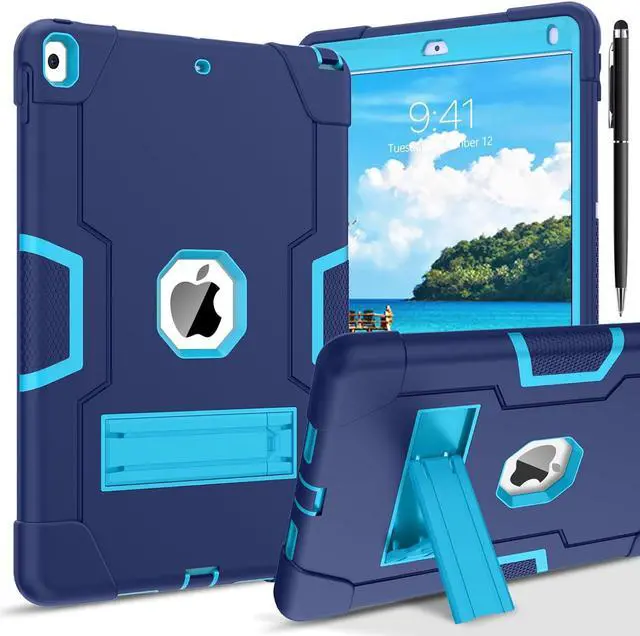 Main image of Bonaever Case for iPad Air 3 2019 Case, iPad Pro 10.5 inch 2017 with Kickstand, Heavy Duty Shockproof Protective Cover with Stylus Pen Blue