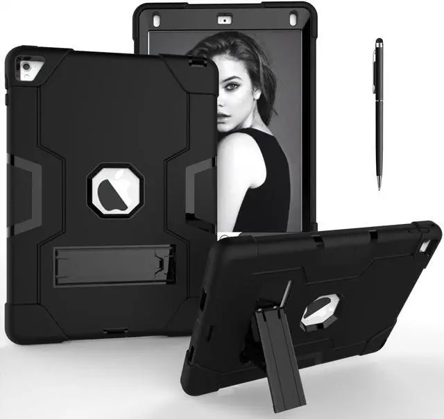 Main image of Bonaever Case for iPad Air 2 2014, iPad Pro 9.7 inch 2016 with Kickstand, Heavy Duty Shockproof Protective Cover with Stylus Pen