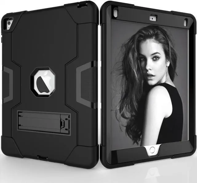 Alt view image 7 of 7 - Bonaever Case for iPad Air 2 2014, iPad Pro 9.7 inch 2016 with Kickstand, Heavy Duty Shockproof Protective Cover with Stylus Pen