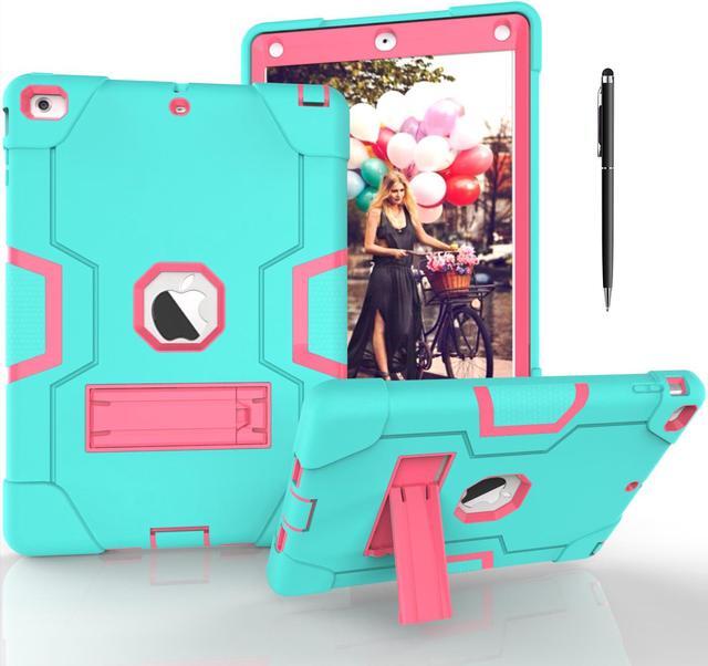 Main image of Bonaever Case for iPad Air 1st Generation 9.7 Inch A1474/A1475/A1476 with Kickstand, Heavy Duty Shockproof Protective Cover with Stylus Pen Mint Green Mint Green