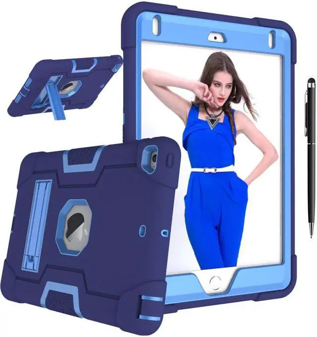 Main image of Bonaever Case for iPad Mini 5 2019, iPad Mini 4 2015 with Kickstand, Heavy Duty Shockproof Protective Cover with Stylus Pen Blue