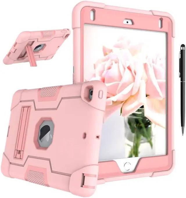 Main image of Bonaever Case for iPad Mini 5 2019, iPad Mini 4 2015 with Kickstand, Heavy Duty Shockproof Protective Cover with Stylus Pen Rose Gold