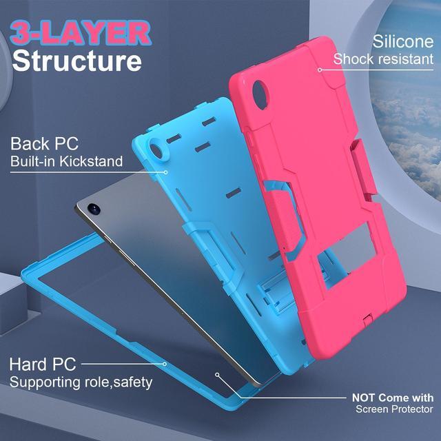 Alt view image 4 of 7 - BONAEVER Case for Samsung Galaxy Tab A9 Plus 10.9 inch 2023 Mdoel SM-X210/X216/X218 with Kickstand, Heavy Duty Shockproof Protective Cover with Stylus Pen Rose Red