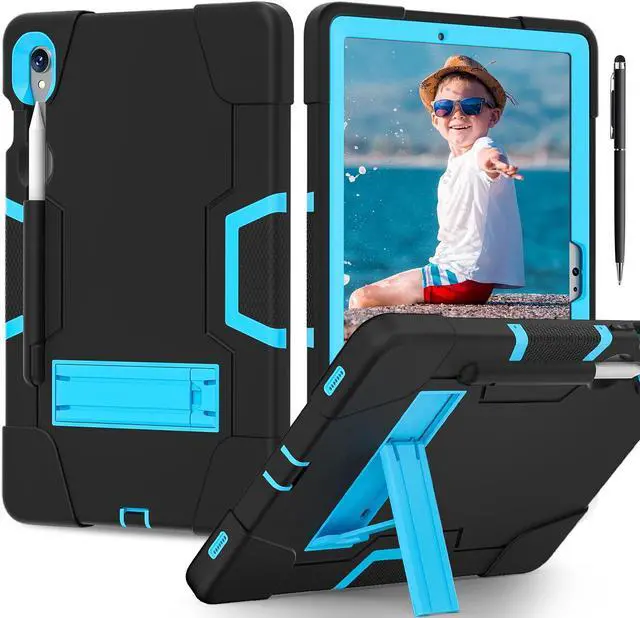 Main image of BONAEVER Case for Samsung Galaxy Tab S9 11 inch/S9 FE 5G 10.9 inch 2023/S10 FE 10.9" 2025 with Kickstand, Heavy Duty Shockproof Protective Cover with Pencil Holder, Stylus Pen Blue