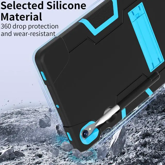 Alt view image 2 of 7 - BONAEVER Case for Samsung Galaxy Tab S9 11 inch/S9 FE 5G 10.9 inch 2023/S10 FE 10.9" 2025 with Kickstand, Heavy Duty Shockproof Protective Cover with Pencil Holder, Stylus Pen Blue