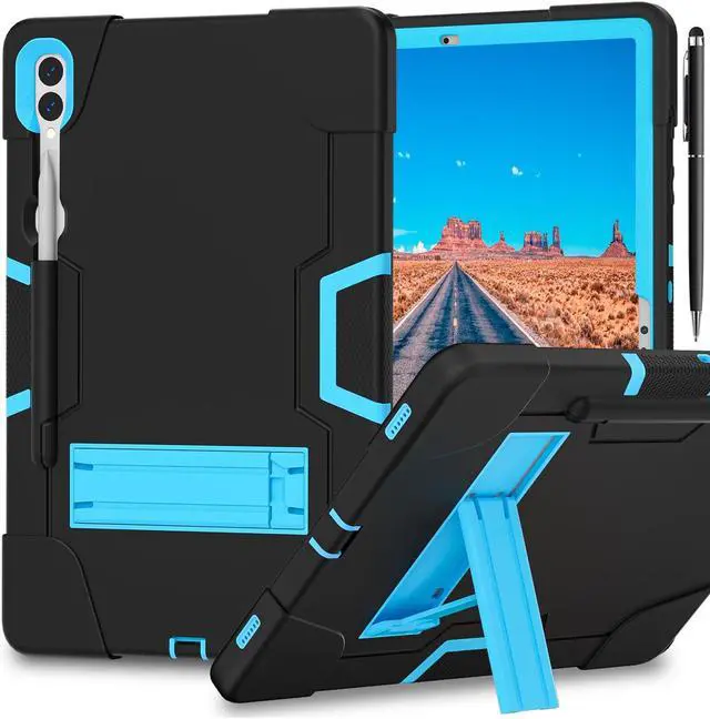 Main image of BONAEVER Case for Samsung Galaxy Tab S9 Plus/S9 FE Plus 12.4 inch with Kickstand, Heavy Duty Shockproof Protective Cover with Pencil Holder, Stylus Pen Blue