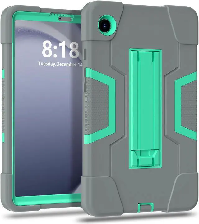 Alt view image 2 of 7 - BONAEVER Case for Samsung Galaxy Tab A9 8.7 Inch 2023 SM-X110/X115/X117 with Kickstand, Heavy Duty Shockproof Protective Cover with Stylus Pen Gray