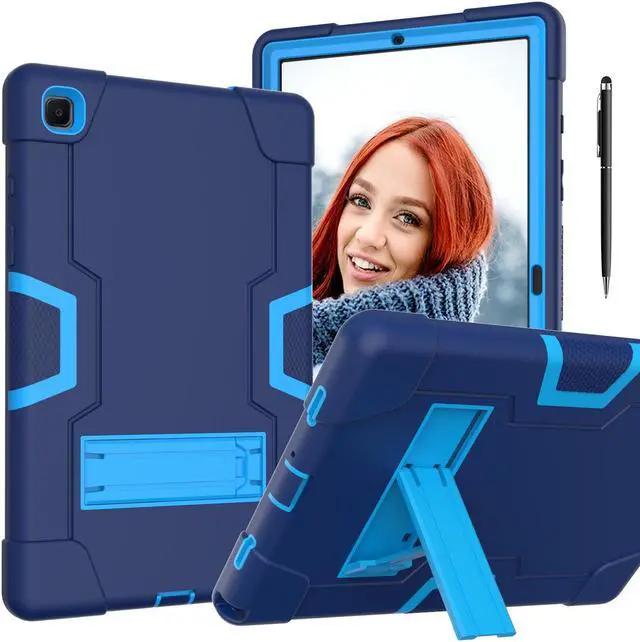 Main image of BONAEVER Case for Samsung Galaxy Tab A7 10.4 inch 2022 2020 SM-T500/T505/T507/T509 with Kickstand, Heavy Duty Shockproof Protective Cover with Stylus Pen Navy Blue