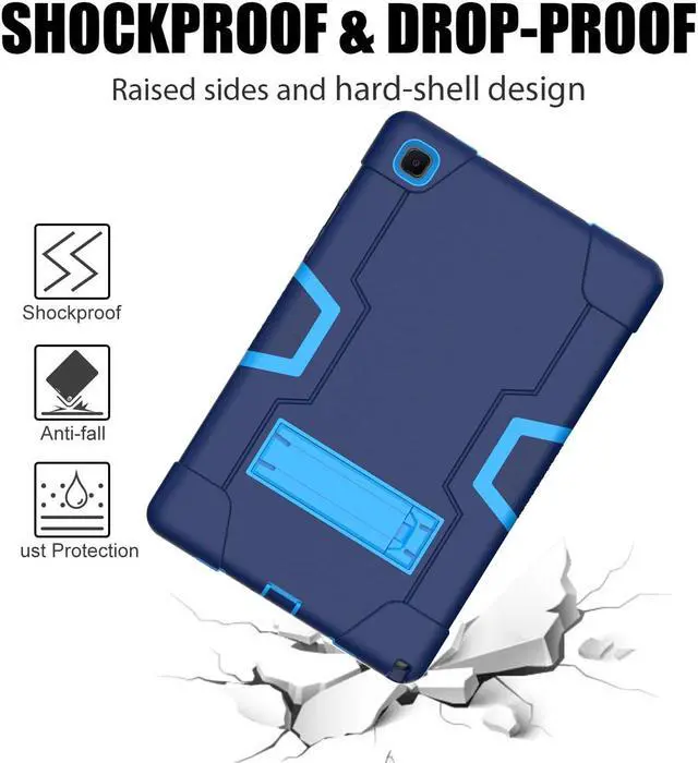 Alt view image 5 of 7 - BONAEVER Case for Samsung Galaxy Tab A7 10.4 inch 2022 2020 SM-T500/T505/T507/T509 with Kickstand, Heavy Duty Shockproof Protective Cover with Stylus Pen Navy Blue