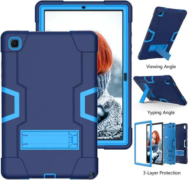 Alt view image 2 of 7 - BONAEVER Case for Samsung Galaxy Tab A7 10.4 inch 2022 2020 SM-T500/T505/T507/T509 with Kickstand, Heavy Duty Shockproof Protective Cover with Stylus Pen Navy Blue