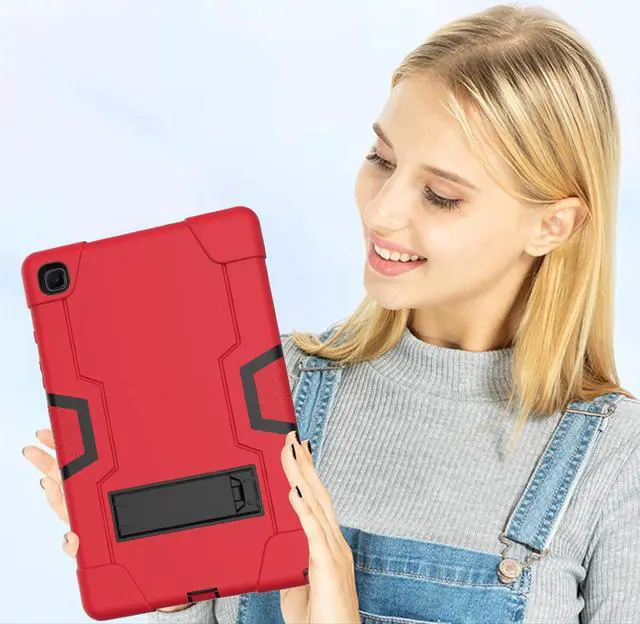 Alt view image 6 of 7 - BONAEVER Case for Samsung Galaxy Tab A7 10.4 inch 2022 2020 SM-T500/T505/T507/T509 with Kickstand, Heavy Duty Shockproof Protective Cover with Stylus Pen Red