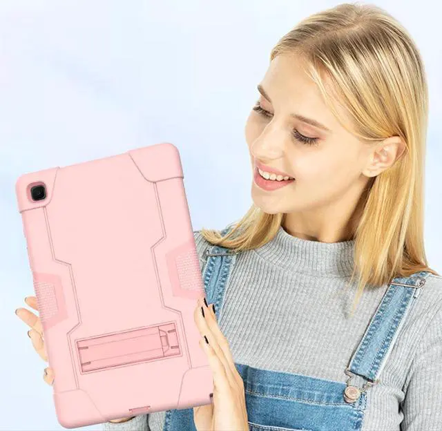 Alt view image 5 of 7 - BONAEVER Case for Samsung Galaxy Tab A7 10.4 inch 2022 2020 SM-T500/T505/T507/T509 with Kickstand, Heavy Duty Shockproof Protective Cover with Stylus Pen Rose Gold