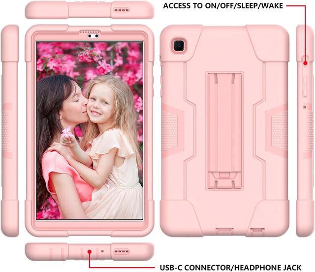 Alt view image 3 of 7 - BONAEVER Case for Samsung Galaxy Tab A7 Lite 8.7 Inch 2021 SM-T220 SM-T225 SM-T227 with Kickstand, Heavy Duty Shockproof Protective Cover with Stylus Pen Rose Gold