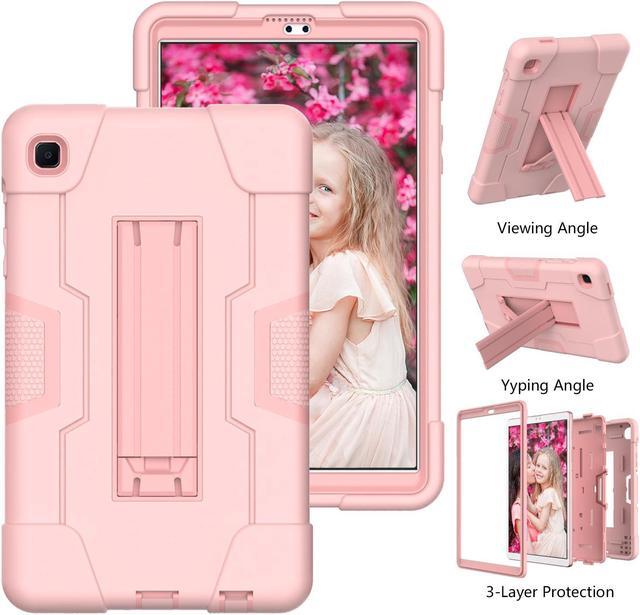 Alt view image 4 of 7 - BONAEVER Case for Samsung Galaxy Tab A7 Lite 8.7 Inch 2021 SM-T220 SM-T225 SM-T227 with Kickstand, Heavy Duty Shockproof Protective Cover with Stylus Pen Rose Gold