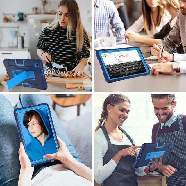Alt view image 5 of 7 - BONAEVER Case for Samsung Galaxy Tab A 8.4 Inch 2020 Model SM-T307/SM-T307U with Kickstand, Heavy Duty Shockproof Protective Cover with Stylus Pen Navy Blue