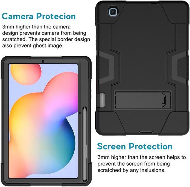 Alt view image 4 of 7 - BONAEVER Case for Samsung Galaxy Tab S6 Lite 10.4 Inch 2020/2022 SM-P610/P615/P613/P619 with Kickstand, Heavy Duty Shockproof Protective Cover with Pencil Holder, Stylus Pen