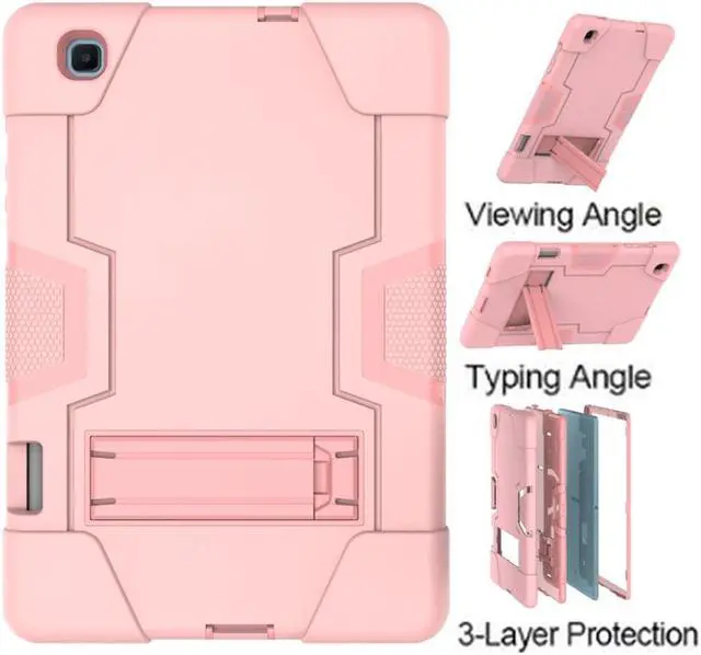 Alt view image 3 of 7 - BONAEVER Case for Samsung Galaxy Tab S6 Lite 10.4 Inch 2020/2022 SM-P610/P615/P613/P619 with Kickstand, Heavy Duty Shockproof Protective Cover with Pencil Holder, Stylus Pen Rose Gold