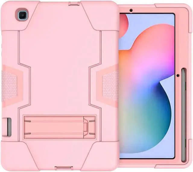 Alt view image 4 of 7 - BONAEVER Case for Samsung Galaxy Tab S6 Lite 10.4 Inch 2020/2022 SM-P610/P615/P613/P619 with Kickstand, Heavy Duty Shockproof Protective Cover with Pencil Holder, Stylus Pen Rose Gold