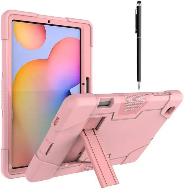 Main image of BONAEVER Case for Samsung Galaxy Tab S6 Lite 10.4 Inch 2020/2022 SM-P610/P615/P613/P619 with Kickstand, Heavy Duty Shockproof Protective Cover with Pencil Holder, Stylus Pen Rose Gold