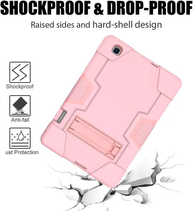 Alt view image 2 of 7 - BONAEVER Case for Samsung Galaxy Tab S6 Lite 10.4 Inch 2020/2022 SM-P610/P615/P613/P619 with Kickstand, Heavy Duty Shockproof Protective Cover with Pencil Holder, Stylus Pen Rose Gold