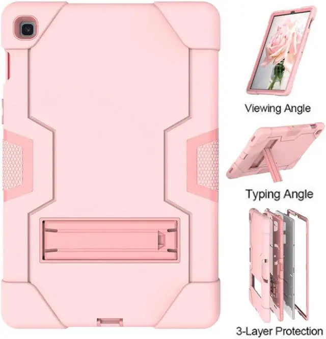 Alt view image 2 of 7 - BONAEVER Case for Samsung Galaxy Tab S5e 10.5 inch 2019 SM-T720/T725/T727 with Kickstand, Heavy Duty Shockproof Protective Cover with Stylus Pen Rose Gold