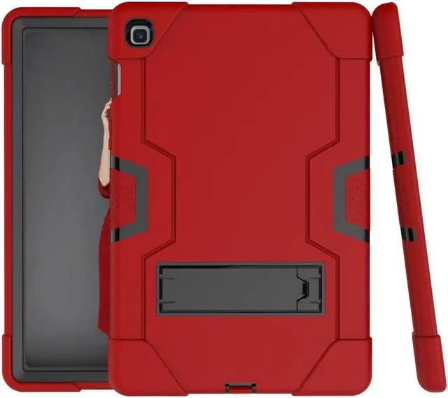 Alt view image 7 of 7 - BONAEVER Case for Samsung Galaxy Tab S5e 10.5 inch 2019 SM-T720/T725/T727 with Kickstand, Heavy Duty Shockproof Protective Cover with Stylus Pen Red