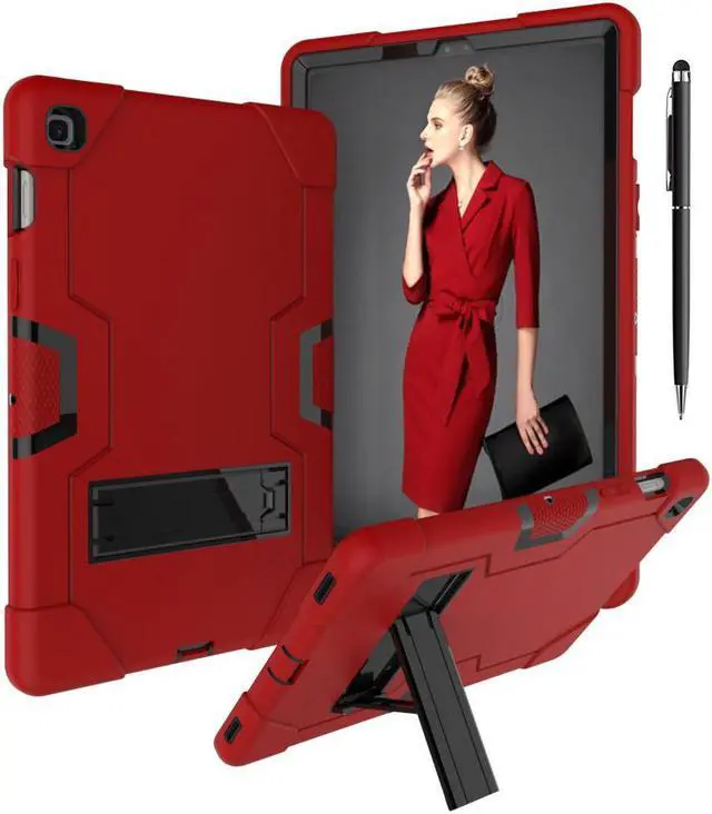 Main image of BONAEVER Case for Samsung Galaxy Tab S5e 10.5 inch 2019 SM-T720/T725/T727 with Kickstand, Heavy Duty Shockproof Protective Cover with Stylus Pen Red