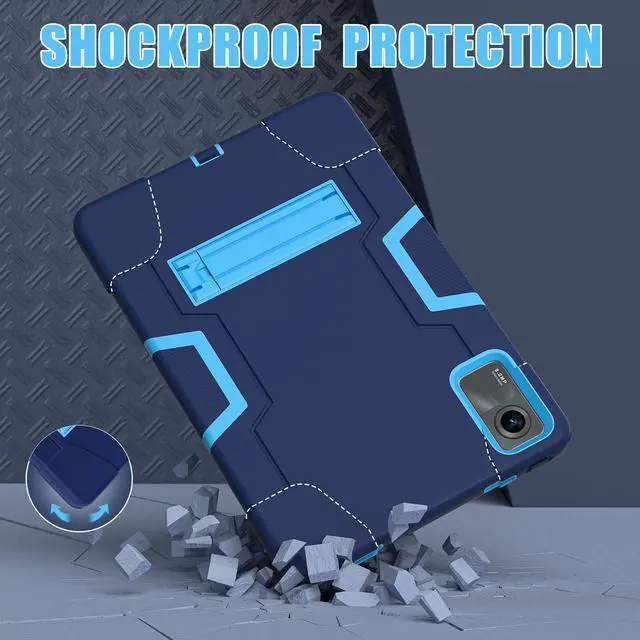 Alt view image 2 of 7 - BONAEVER Case for Xiaomi Redmi Pad SE 11 inch 2023 with Kickstand, Heavy Duty Shockproof Protective Cover with Stylus Pen Navy Blue