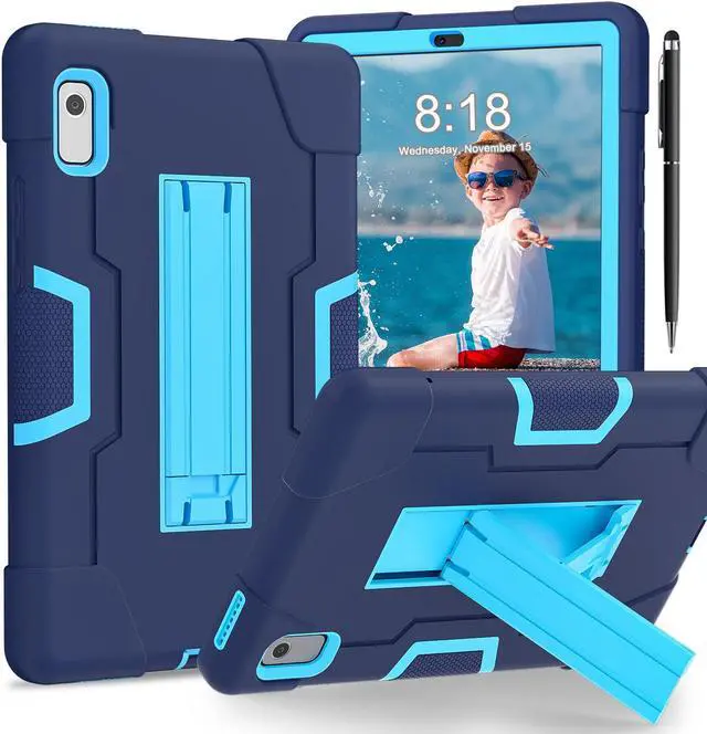 Main image of Bonaever Case for Lenovo Tab M9 9 inch 2023 TB-310FU with Kickstand, Heavy Duty Shockproof Protective Cover with , Pencil Holder, Stylus Pen Navy Blue